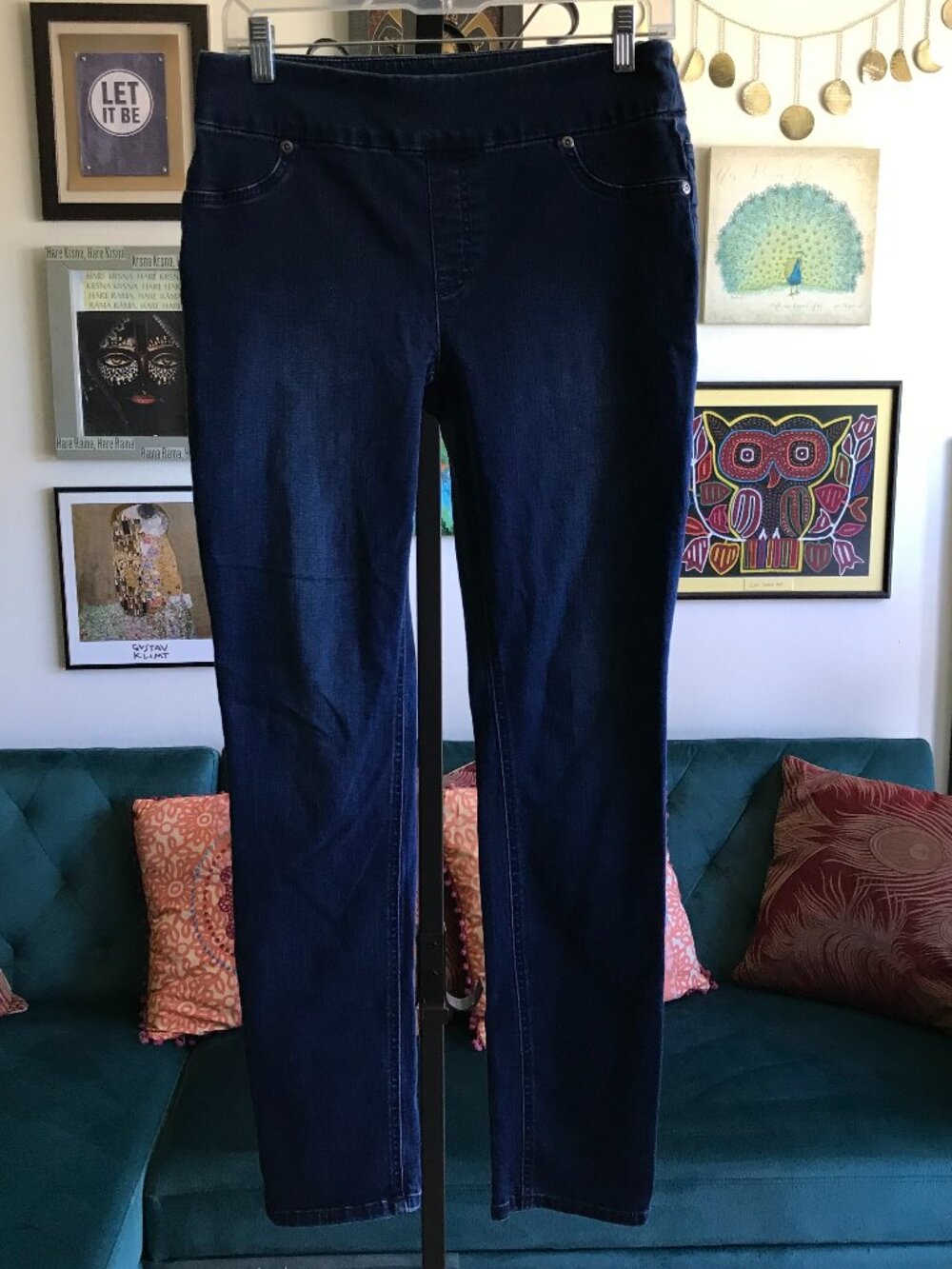 CHICO'S size 00 XS / 2 Blue Perfect Stretch Denim Pull-On Jegging Jeans